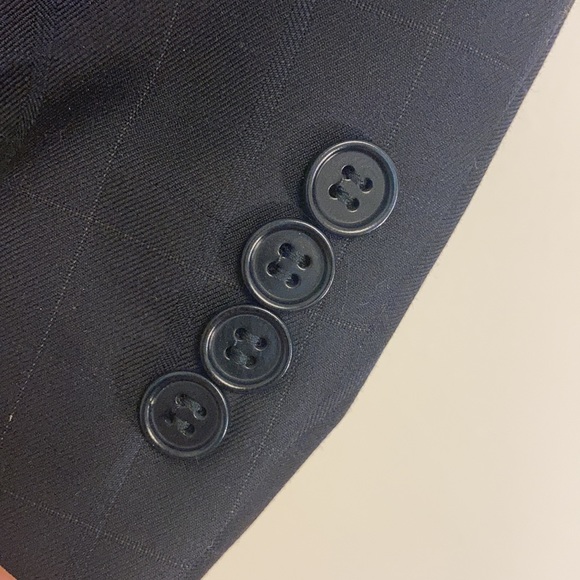 Canali Harry Rosen Navy Blue Windowpane Suit Jacket Size EU 52C US 42S - Picture 5 of 12